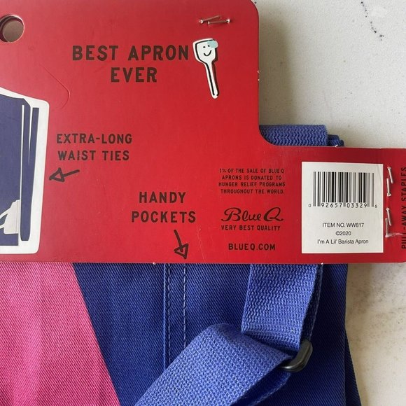 NEW Blue Q Aprons I’m A Lil’ Barista Coffee Cotton Twill Pocket Unisex - Picture 8 of 11
